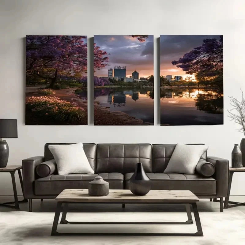 3pcs King’s Park Perth, Australia  Wall Art Set Canvas Framed 50x70cm - High Quality Print 100% Australian Made Wall Canvas Ready to Hang - Bella Home Decor