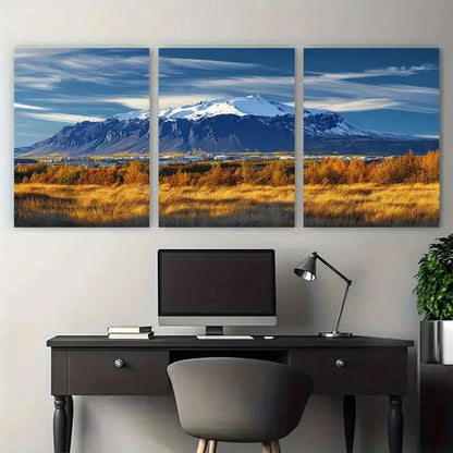 3pcs Icelandic Vibrant Cityscape Stun Perfect Wall Art Set Canvas Framed 60x90cm - High Quality Print 100% Australian Made Wall Canvas Ready to Hang