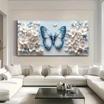 Blue & White Wall Decor Wall Art Canvas Office Home Room Framed 120x60cm