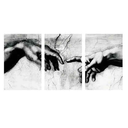 3pcs Modern Black and White Hand Decor Art Set Canvas Unframed - High Quality Print 100% Australian Made Wall Canvas