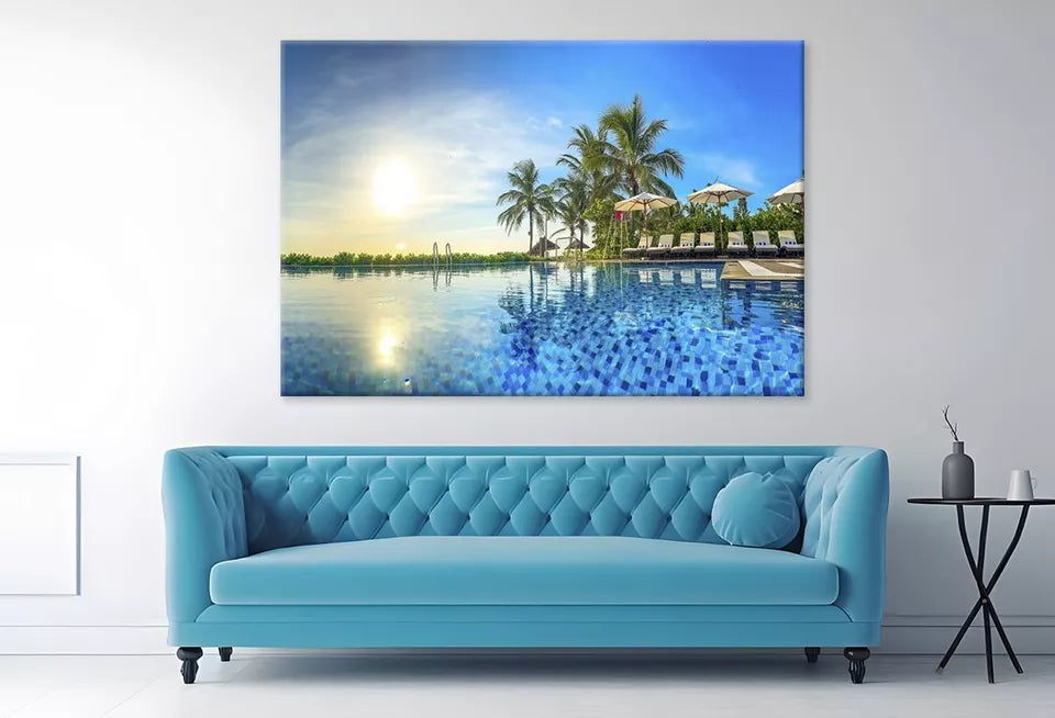 Pool Resort In Da Nang, Vietnam   Wall Art Decor 100% Australian Made - Bella Home Decor