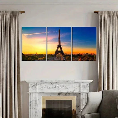 3pcs Famous Eiffel Tower Landscape Wall Art Canvas Unframed - High Quality Print 100% Australian Made Wall Canvas