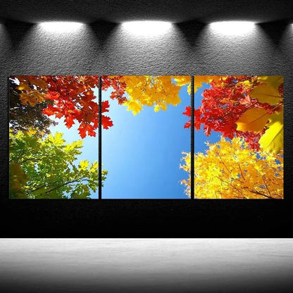 3pcs The Sky in the Forest Colourful Flowers Metal Print Ready to Hang Art - Bella Home Decor