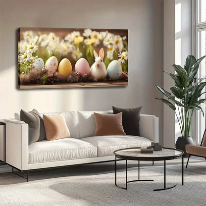 An Easter Theme Illustration Wall Art Canvas Office Home Room Framed 120x60cm