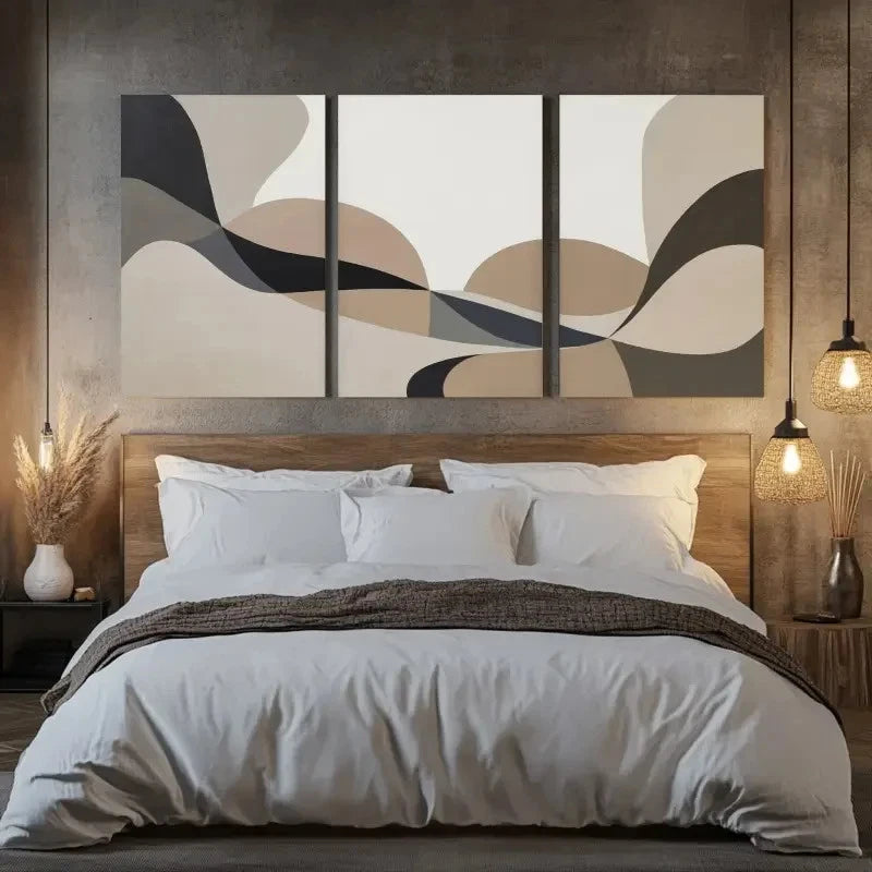 3pcs Three Pieces of Abstract Art    Wall Art Set Canvas Framed 60x90cm - High Quality Print 100% Australian Made Wall Canvas Ready to Hang - Bella Home Decor