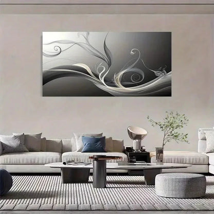 Elegant Abstract Swirl Wall Art Canvas Office Home Room Framed 120x60cm