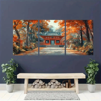 3pcs Kiawes Hausa Ukiyo-E Japanese Perfect Wall Art Set Canvas Framed 50x70cm - High Quality Print 100% Australian Made Wall Canvas Ready to Hang