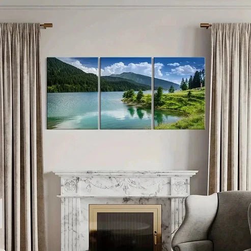 3pcs Mountains Forests Lakes Decoration Wall Art Canvas Unframed – High Quality Print 100% Australian Made Wall Canvas