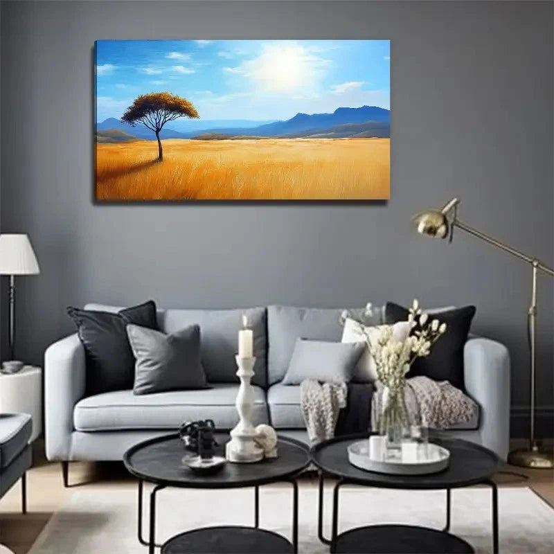 Bright Sky A Tree Perfect Wall Art Canvas Office Home Room Framed 120x60cm