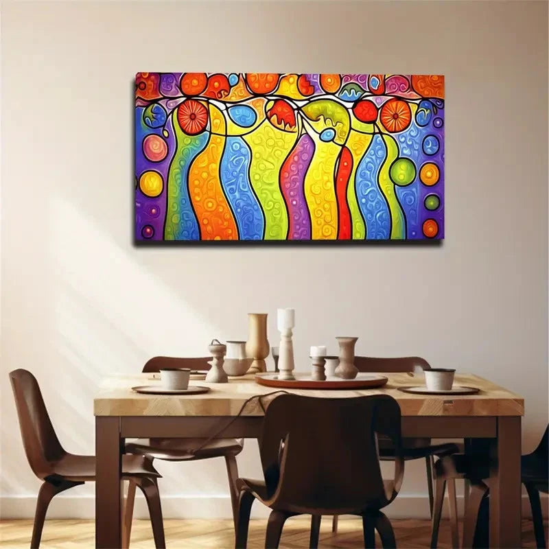 Vibrant Colorful Minimalist Wall Art Canvas Office Home Room Framed 120x60cm
