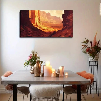 Abstract Desert Canyon Lands Wall Art Canvas Office Home Room Framed 120x60cm