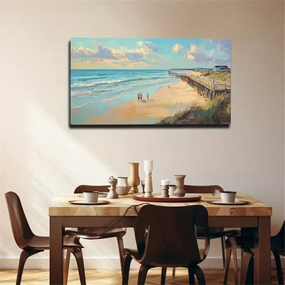 Sea View Picture Corridor Wall Art Canvas Office Home Room Framed 120x60cm