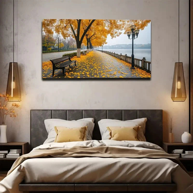Realistic Autumn Withered Wall Art canvas office home room framed 120x60cm - Bella Home Decor