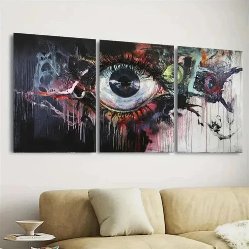 3pcs Modern Abstract Design with Bold Colors Wall Art Set Canvas Unframed - High Quality Print 100% Australian Made Wall Canvas - Bella Home Decor