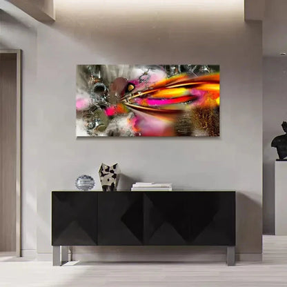 Vibrant Abstract Striped Contemporary Wall Art Canvas Office Home Room Framed 120x60cm - Bella Home Decor