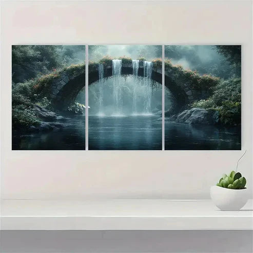 3pcs Magical Bridge Magical Forest  Wall Art Canvas Unframed - High Quality Print 100% Australian Made Wall Canvas - Bella Home Decor
