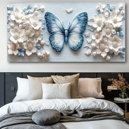 Blue & White Wall Decor Wall Art Canvas Office Home Room Framed 120x60cm