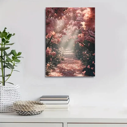 Flourishing Maple Forest with Sunlit Painting  40x60cm Metal Print Ready to Hang - Bella Home Decor