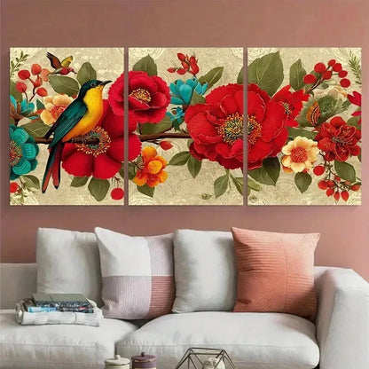 3pcs Vintage Venezuela Floral Latin Perfect Wall Art Canvas Framed 60x90cm - Bella Home Decor