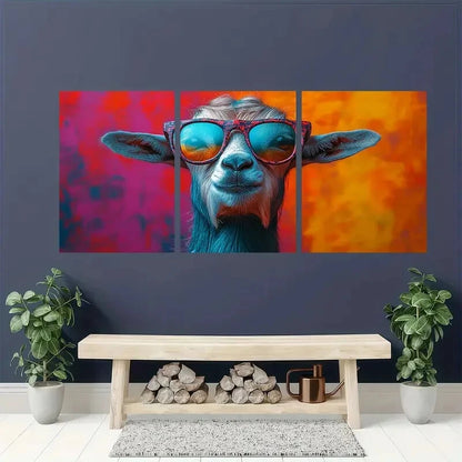 3pcs Whimsical Goat Bohemian Style Metal Print Ready to Hang Art - Bella Home Decor