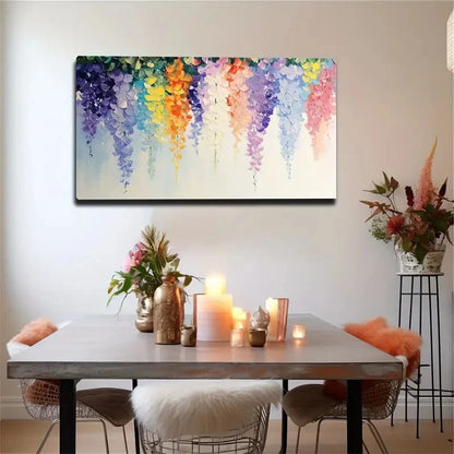 Vibrant Multicolor Wisteria Wall Art Canvas Office Home Room Framed 120x60cm