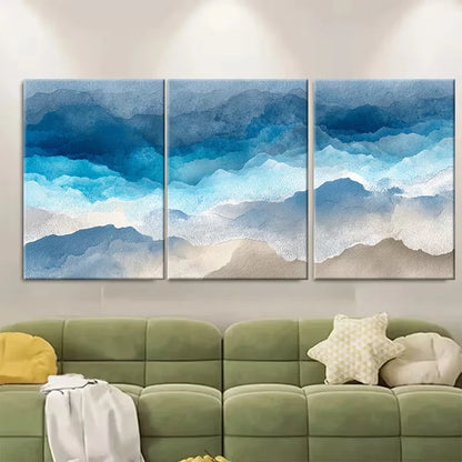 3pcs Seaside Scrapbook Watercolor Beach Metal Print Ready to Hang Art - Bella Home Decor