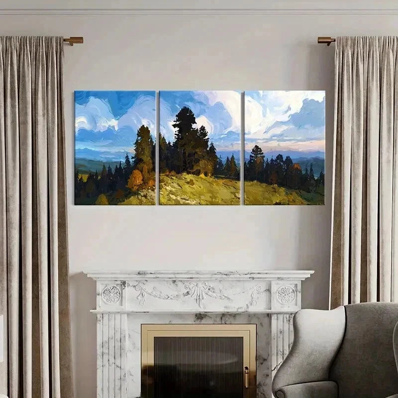 3pcs Forest Vintage Aesthetic Art Retro Wall Art Set Canvas Framed 60x90cm - High Quality Print 100% Australian Made Wall Canvas Ready to Hang - Bella Home Decor