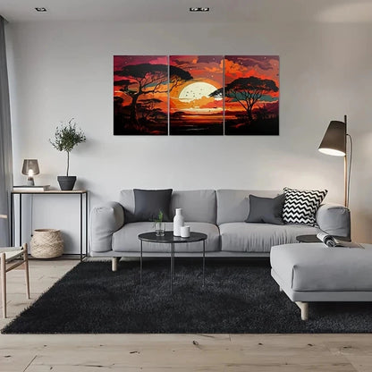3pcs Silhouettes Wildlife Serene Metal Print Ready to Hang Art