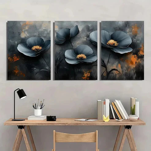 3pcs Black and White Textured Minimalist Perfect Wall Art Canvas Unframed - High Quality Print 100% Australian Made Wall Canvas
