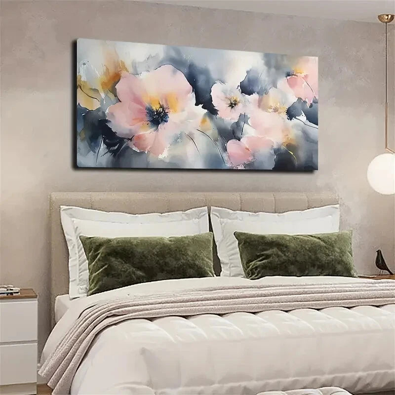 Pink Yellow And Blue Color Wall Art canvas office home room framed 120x60cm - Bella Home Decor