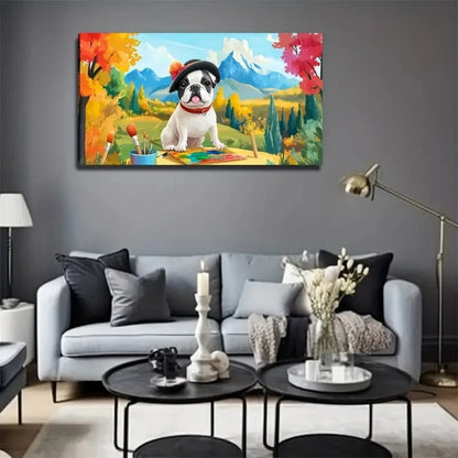 Dogs Learn Decorative Wall Art Canvas Office Home Room Framed 120x60cm