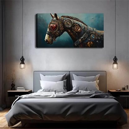 Modern Minimalist Steampunk Wall Art Canvas Office Home Room Framed 120x60cm - Bella Home Decor