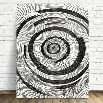 Beautiful Modern Vintage Design Black & White Painting 40x60cm Metal Print Ready to Hang - Bella Home Decor