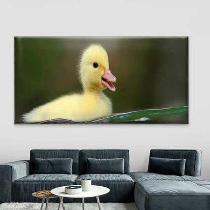 Cute Yellow Duckling in Water Wall Art Canvas Office Home Room Framed 120x60cm