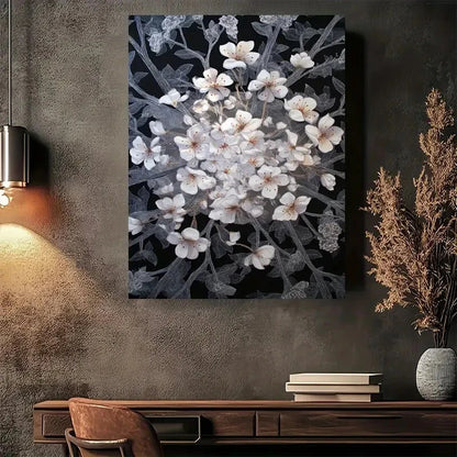 Beautiful Cherry Blossom Elegance Painting 40x60cm Metal Print Ready to Hang - Bella Home Decor