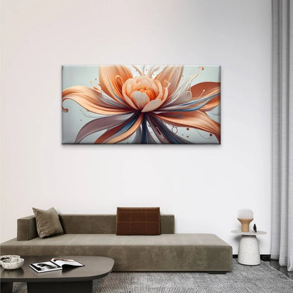 Blue & Orange Swirls Vibrant Wall Art Canvas Office Home Room Framed 120x60cm