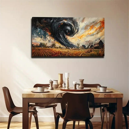 Vibrant Tornado Waterproof Wall Art Canvas Office Home Room Framed 120x60cm