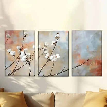 3pcs Flowers by Linda Grist Wall Art Canvas Unframed – High Quality Print 100% Australian Made Wall Canvas - Bella Home Decor