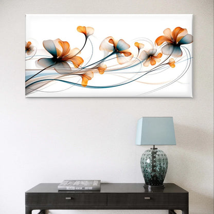 Modern Abstract Ethereal Floral Wave Wall Art Canvas Office Home Framed 120x60cm