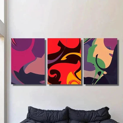 3pcs Modern Color Block Pop Style  Wall Art Set Canvas Unframed - High Quality Print 100% Australian Made Wall Canvas