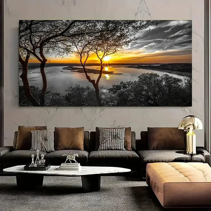 During Sunset Bright Sky wall canvas office home room framed 120x60cm - Bella Home Decor