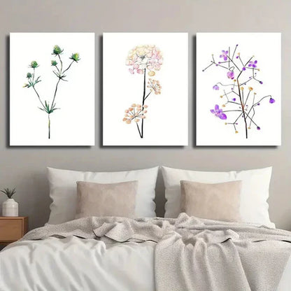 3pcs Modern Green Leaves & Plants Wall Art Set Canvas Unframed - High Quality Print 100% Australian Made Wall Canvas