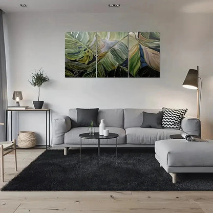 3pcs Modern Abstract Leaf Nature Inspired Metal Print Ready to Hang Art