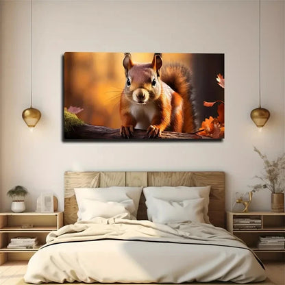 Charming Squirrel Wall Art Canvas Office Home Room Framed 120x60cm