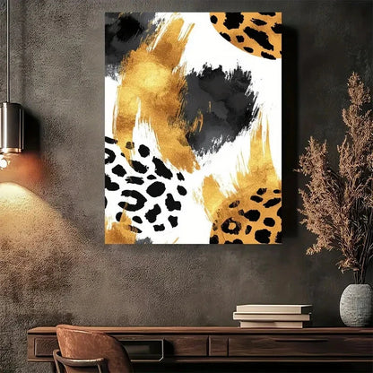 Beautiful Abstract Leopard Painting Modern 40x60cm Metal Print Ready to Hang - Bella Home Decor