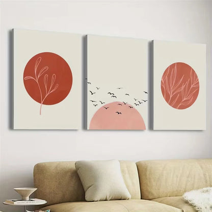 3pcs Japanese Abstract Painting Wall Art Set Canvas Framed 40x60cm – High Quality Print, 100% Australian Made, Ready to Hang