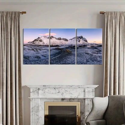3pcs Snowscape Snow Mountain Modern Wall Art Set Canvas Framed 60x90cm - High Quality Print 100% Australian Made Wall Canvas Ready to Hang - Bella Home Decor