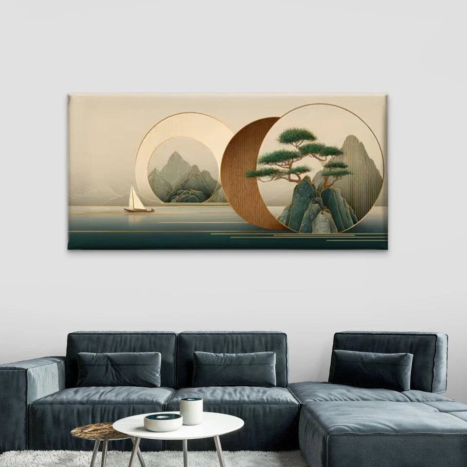 Chinese Nature Scenery Wall Art Canvas Office Home Room Framed 120x60cm - Bella Home Decor
