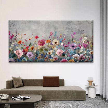 Multicolor Wildflower Garden Wall Art Canvas Office Home Room Framed 120x60cm