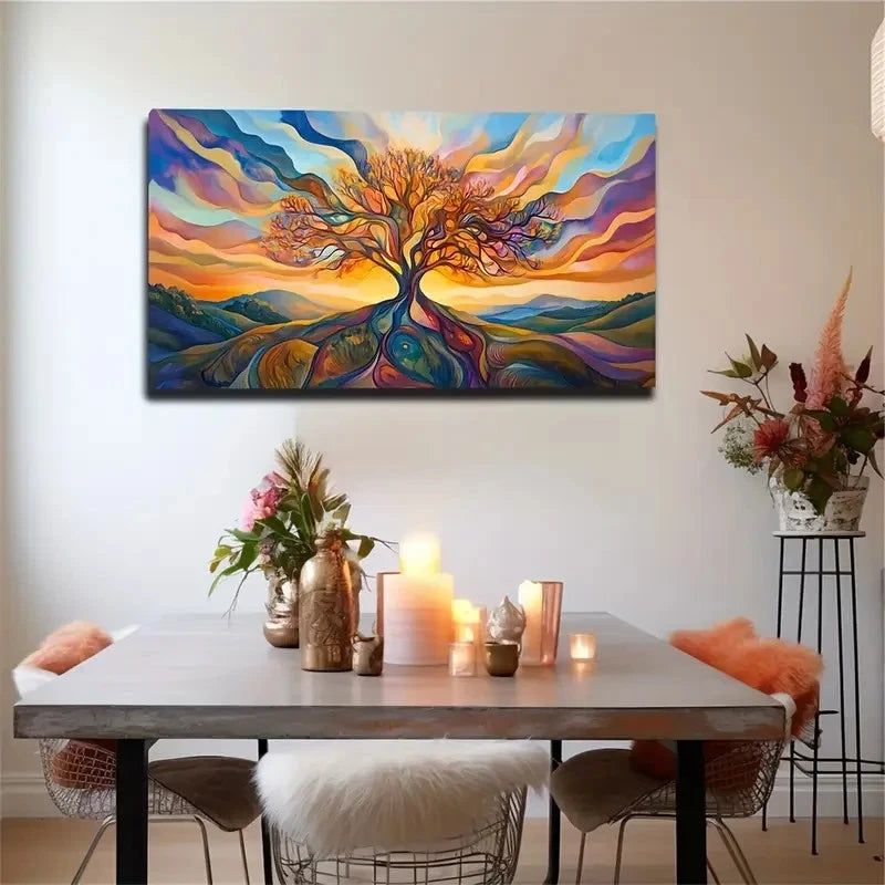 Magic Sky And Tree Spray Wall Art Canvas Office Home Room Framed 120x60cm